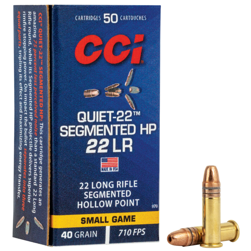 CCI Quiet 22 LR Ammo 40 grain Segmented Hollow Point 500 Rounds (10-50 rd boxes) 970
