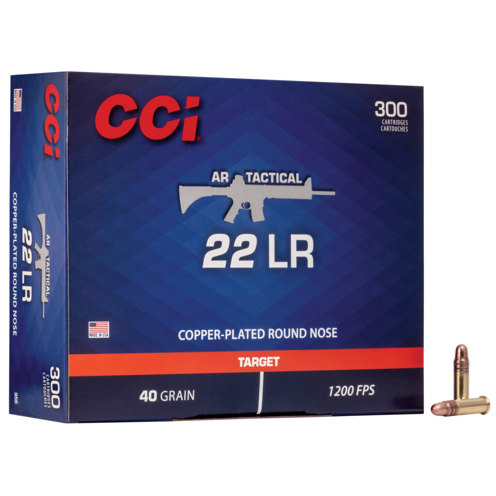 CCI AR Tactical 22 LR Ammo 40 grain Plated Round Nose Box of 300 Rounds 956