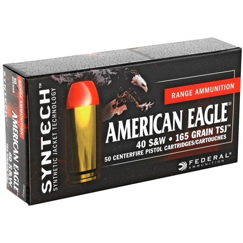 Federal American Eagle 40 S&W Ammo 165 grain Syntech TSJ Case of 500 Rounds Bulk AE40SJ1