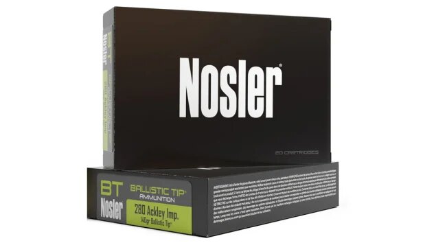Nosler Ballistic Tip 280 Ackley Improved Ammo 140 grain Tipped Box of 20 Rounds 43504