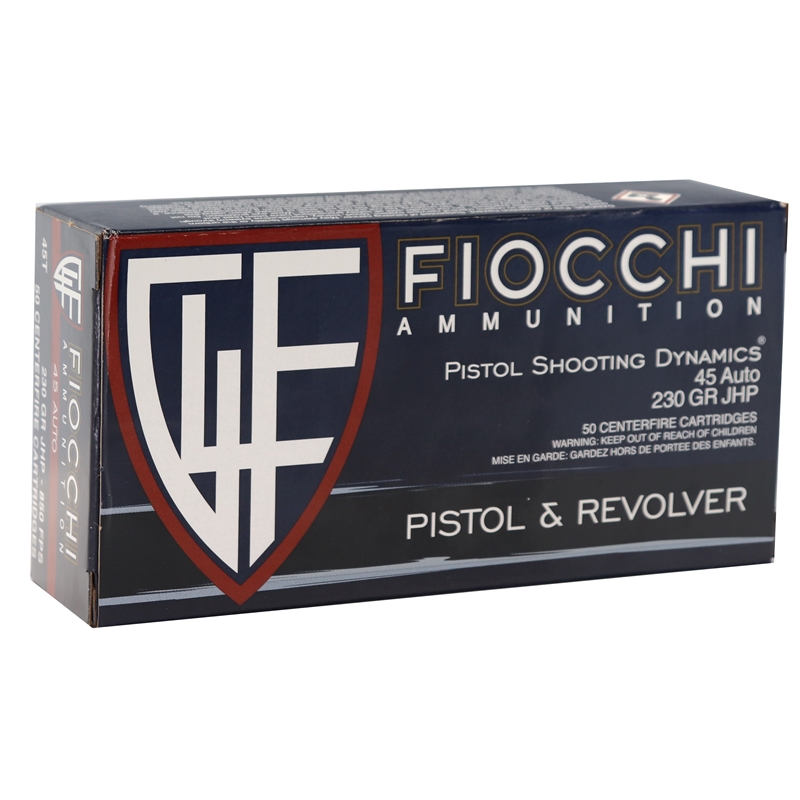 Fiocchi Defense Dynamics 45 Auto / ACP Ammo 230 grain JHP Box of 50 Rounds 45T500 – Online Only