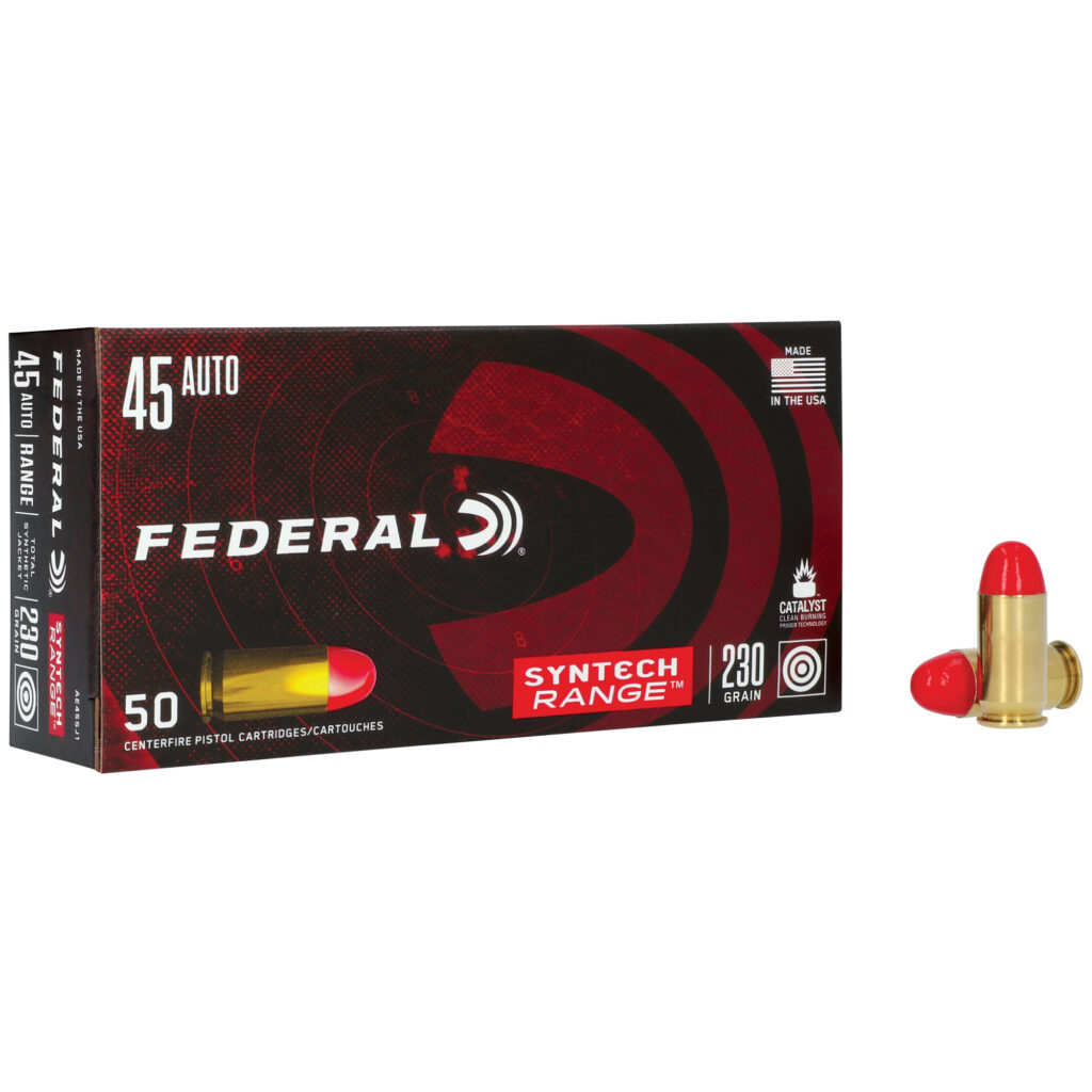 Federal American Eagle 45 Auto / ACP Ammo 230 grain Syntech TSJ Case of 500 Rounds Bulk AE45SJ1