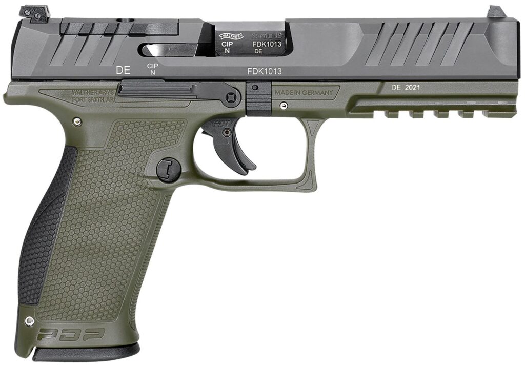 Walther PDP 9mm 5″ Barrel Optics Ready OD Green 18 Round Capacity 2858398
