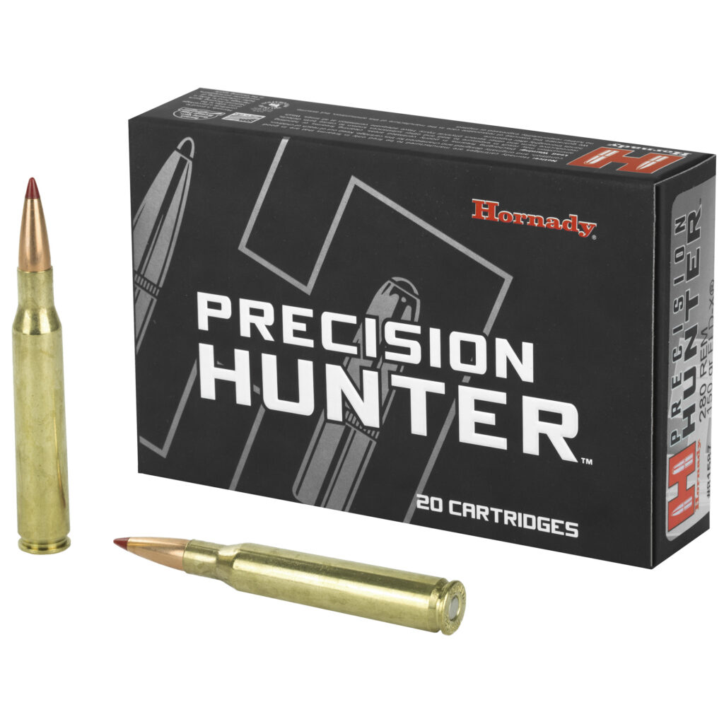 Hornady Precision Hunter 280 Remington Ammo 150 grain ELD-X Tipped Case of 200 Rounds 81587