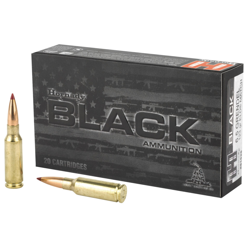 Hornady Black 6.5 Grendel Ammo 123 grain ELD Match Tipped 120 Rounds (6-20 rd boxes) 81528