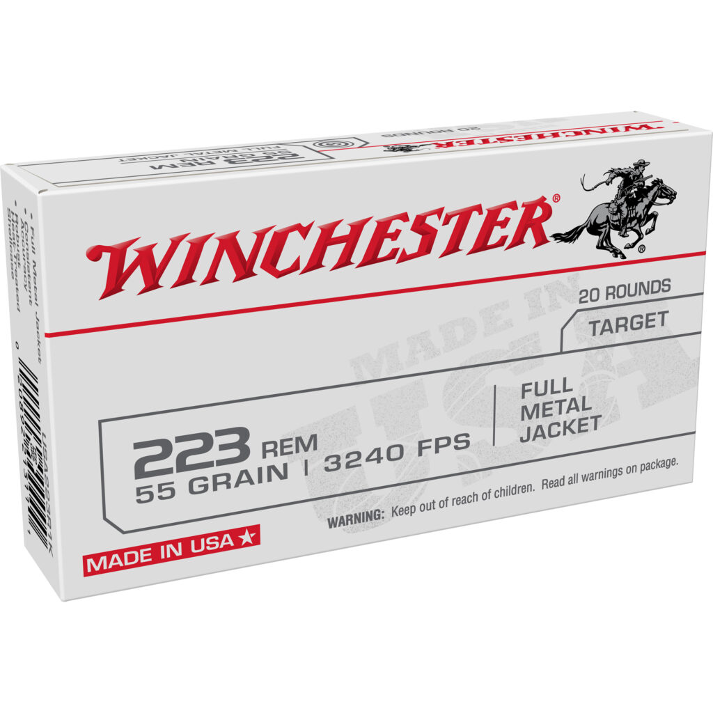 Winchester USA 223 Remington Ammo 55 grain FMJ Case of 1000 Rounds Bulk W223K