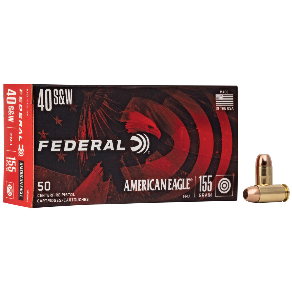 Federal American Eagle 40 S&W Ammo 155 grain FMJ 500 Rounds (10-50 rd boxes) AE40R2