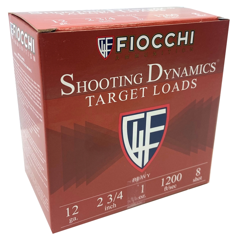 Fiocchi Shooting Dynamics 12 GA Ammo 2-3/4″ 1 oz #8 Lead Shot Case of 250 Rounds / Shells Bulk 12SD1H8