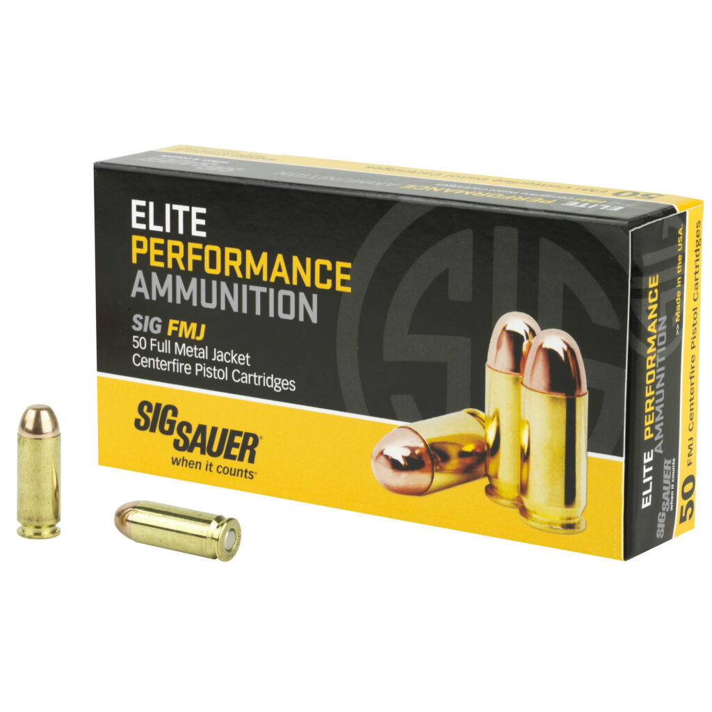 Sig Sauer Elite Performance 10mm Auto Ammo 180 grain FMJ Box of 50 Rounds E10MB1-50