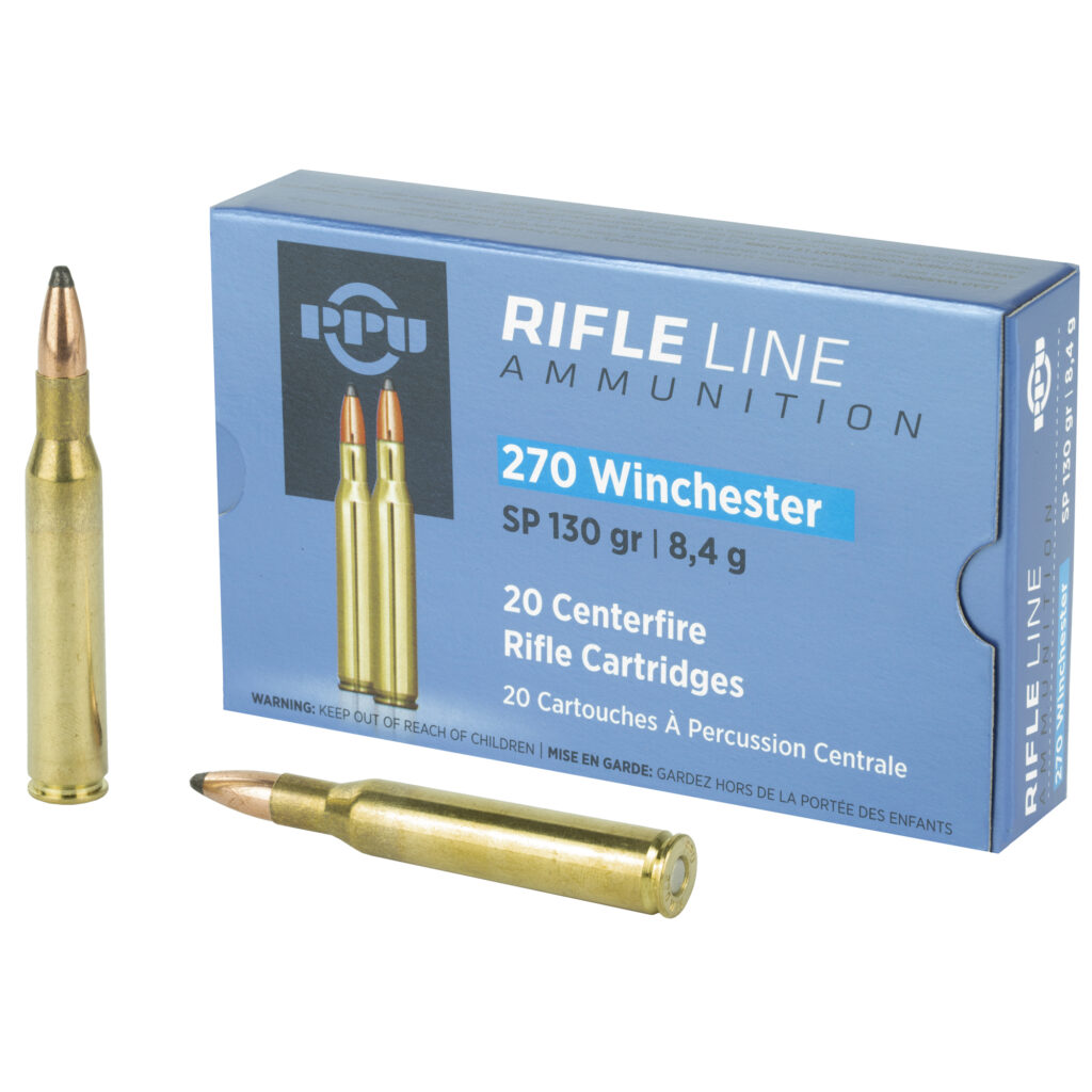 Prvi Partizan PPU Rifle Line 270 Win Ammo 130 grain Soft Point Case of 200 Rounds Bulk PP2701