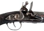 OTTOMAN FLINTLOCK KNEE GUN SILVER WIRE INLAY W/CARVING - View 3