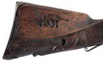 OTTOMAN FLINTLOCK KNEE GUN SILVER WIRE INLAY W/CARVING - View 4