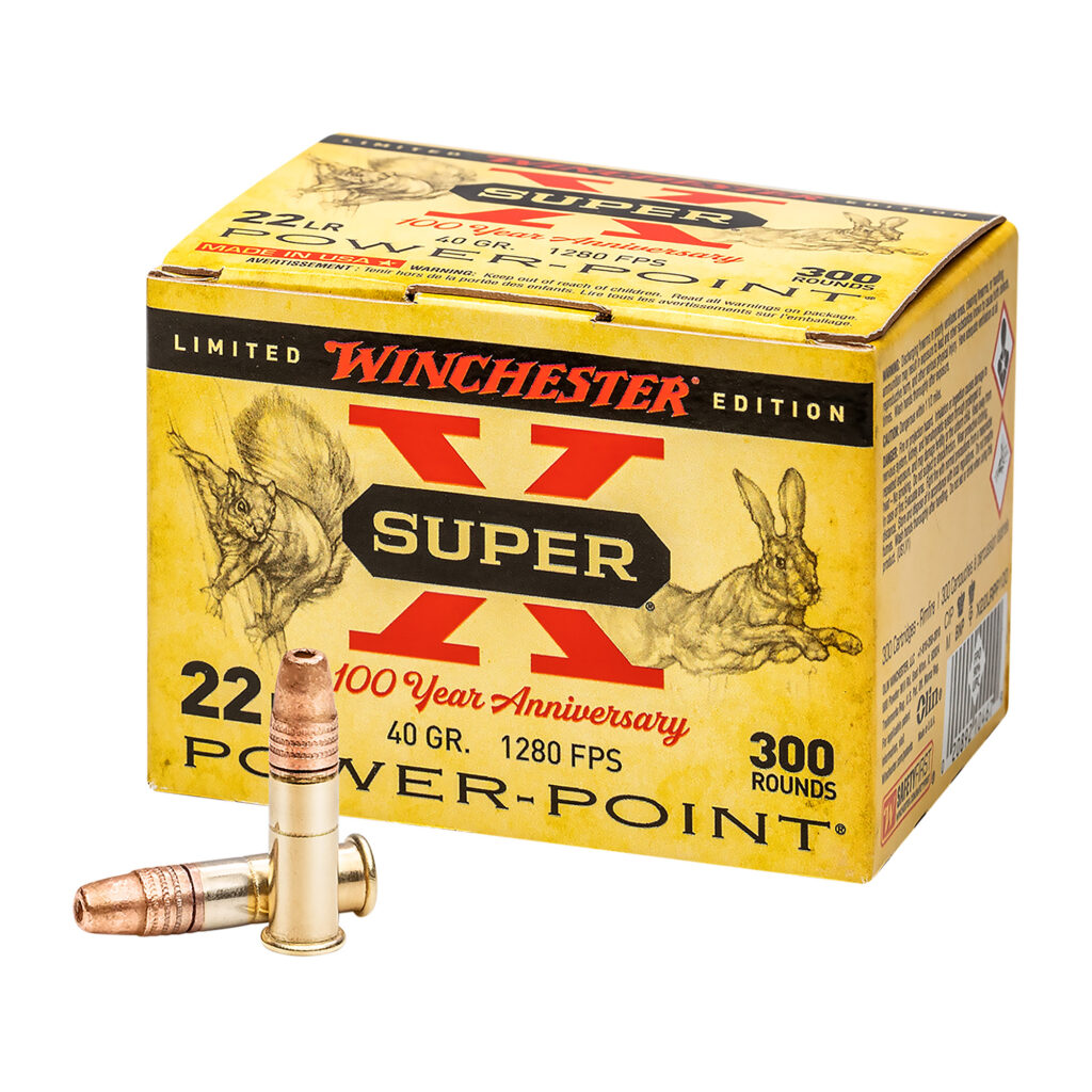 Winchester Super-X 22 LR Ammo 40 grain Power-Point Plated HP Case of 3000 Rounds X22LRPP100
