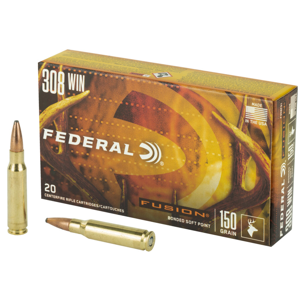Federal Fusion 308 Winchester Ammo 150 grain Bonded Soft Point Case of 200 Rounds Bulk F308FS1