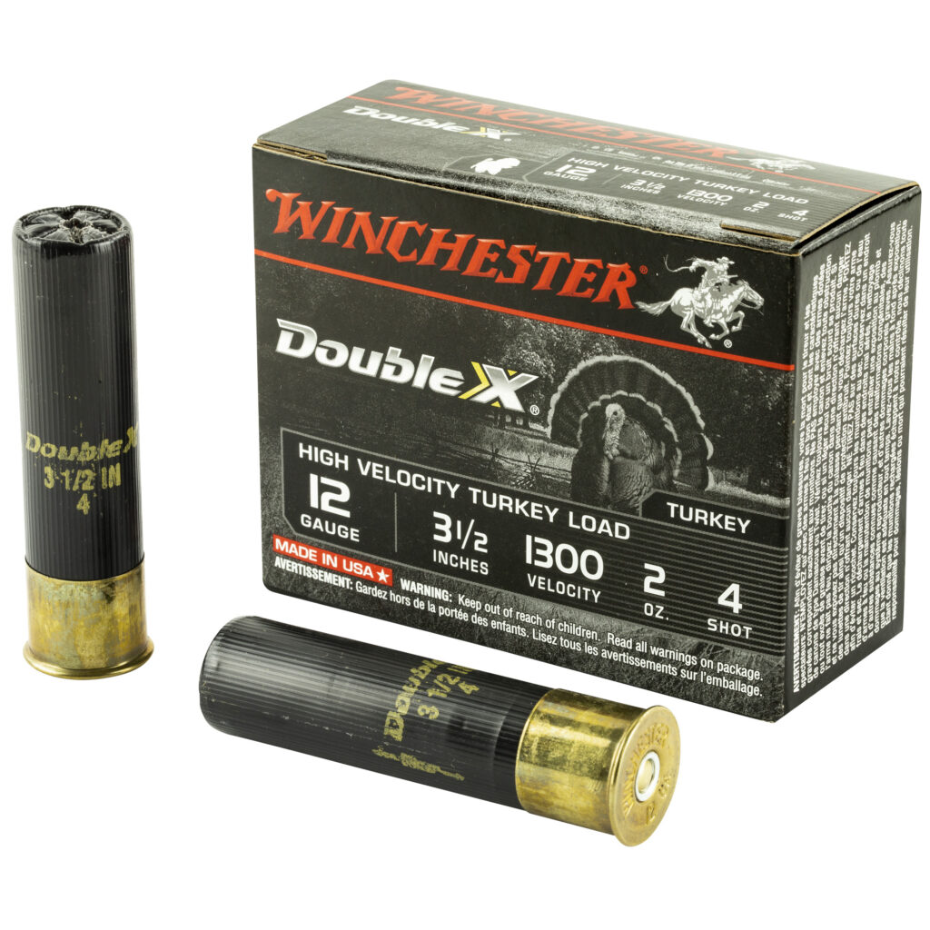 Winchester Double-X Turkey Load 12 GA Ammo 3-1/2″ 2 oz #4 Copper Plated Lead Shot Case of 100 Rounds / Shells Bulk STH12354