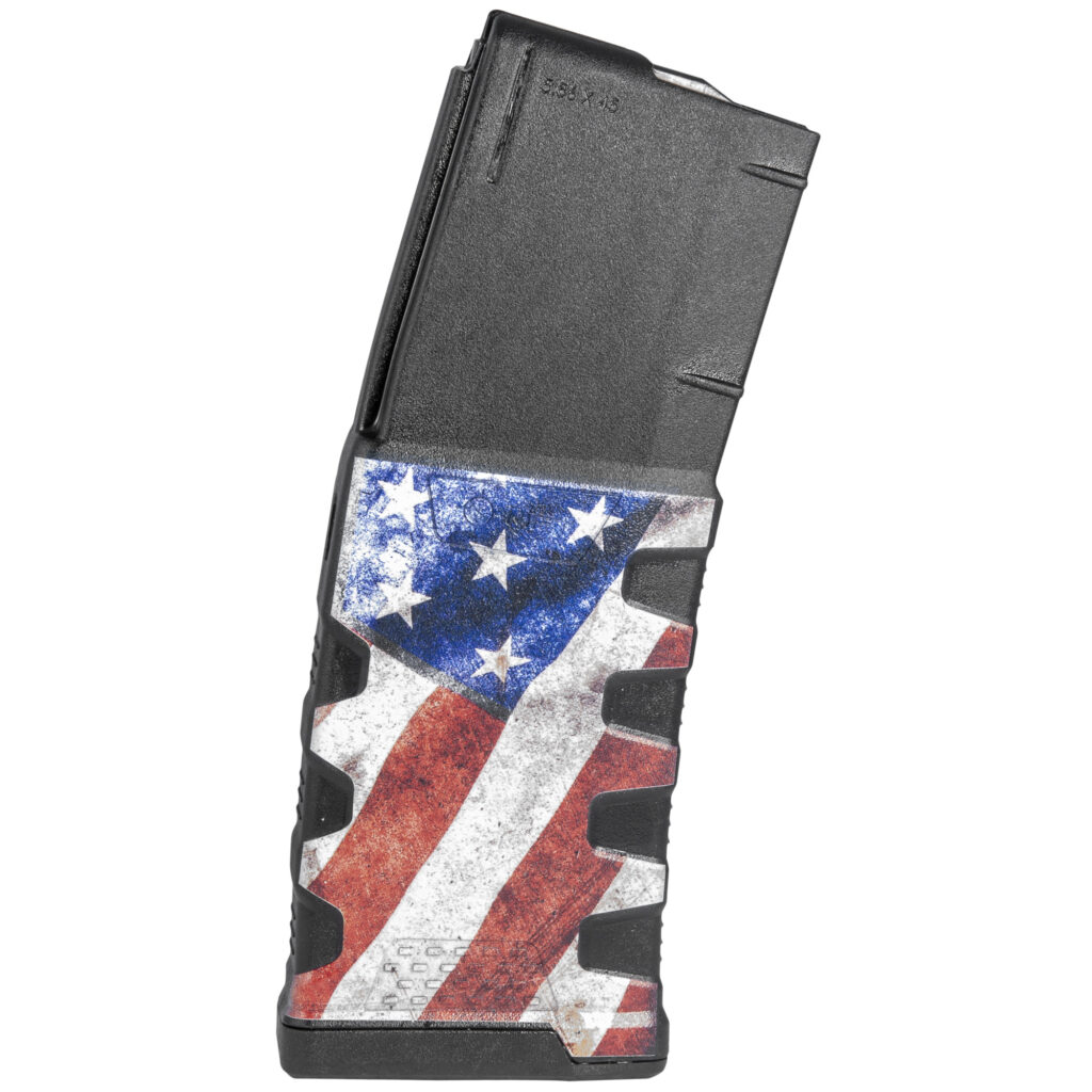 Mission First Tactical MFT AR-15 5.56/223 30 round Polymer Magazine Black/US Flag EXDPM556D-AFM1