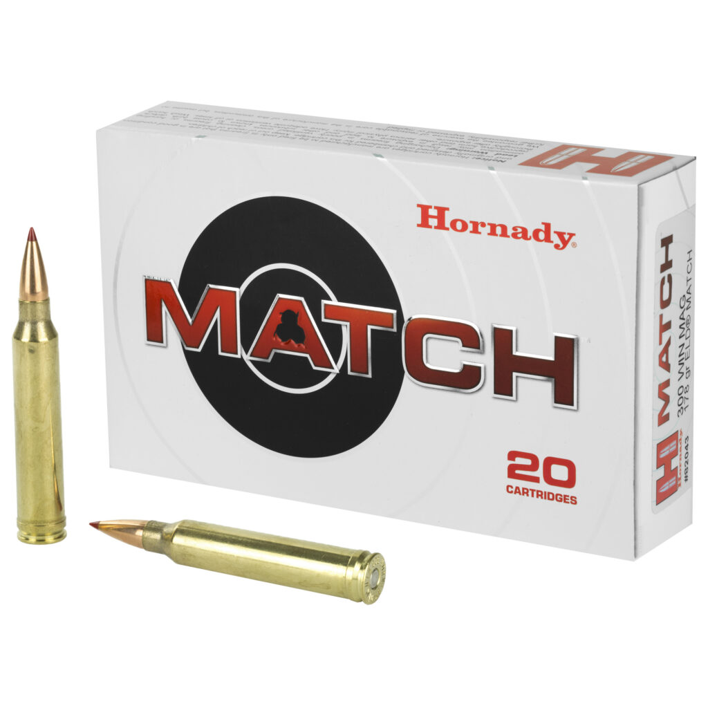 Hornady Match 300 Win Mag Ammo 178 grain ELD-M Case of 200 Rounds 82043