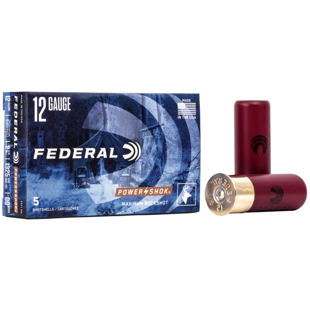 Federal Power-Shok 12 GA Ammo 2-3/4″ 00 Buck 9 Pellet Case of 250 Rounds / Shells Bulk F12700