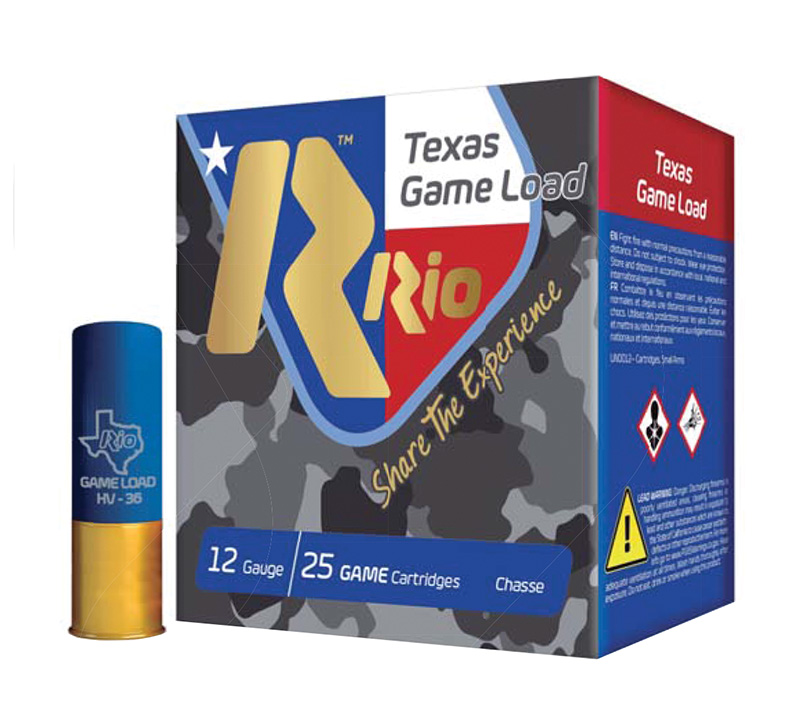 Rio Texas Game 12 GA Ammo 2-3/4″ 1-1/4 oz #7-1/2 Shot Case of 250 Rounds / Shells Bulk TG3675TX