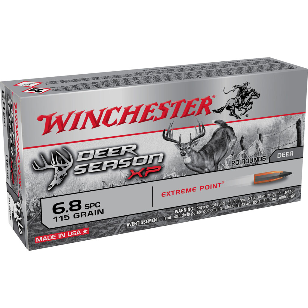 Winchester Deer Season XP 6.8 SPC Ammo 115 grain Extreme Point Polymer Tip Case of 200 Rounds Bulk X68SPCDS
