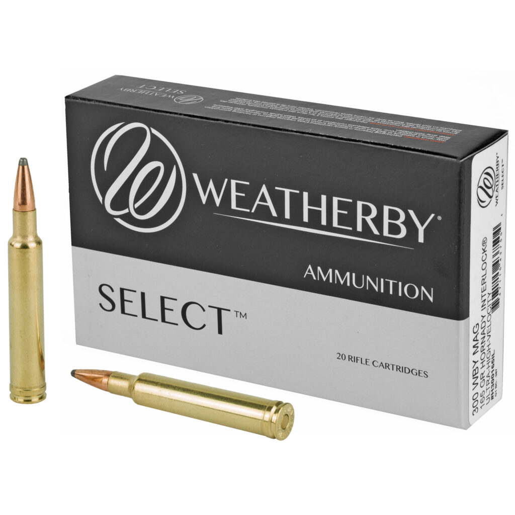 Weatherby Select 300 Wby Mag Ammo 165 grain Interlock Case of 200 Rounds Bulk H300165IL