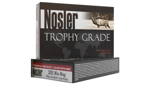 Nosler Trophy Grade 300 Win Mag Ammo 190 grain Accubond Tipped Case of 200 Rounds Bulk 60126