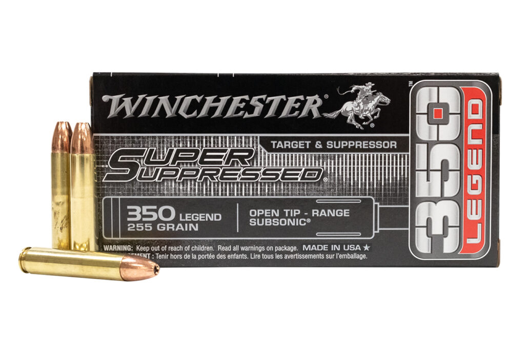 Winchester Super Suppressed 350 Legend Ammo 255 grain Open Tip Case of 200 Rounds SUP350