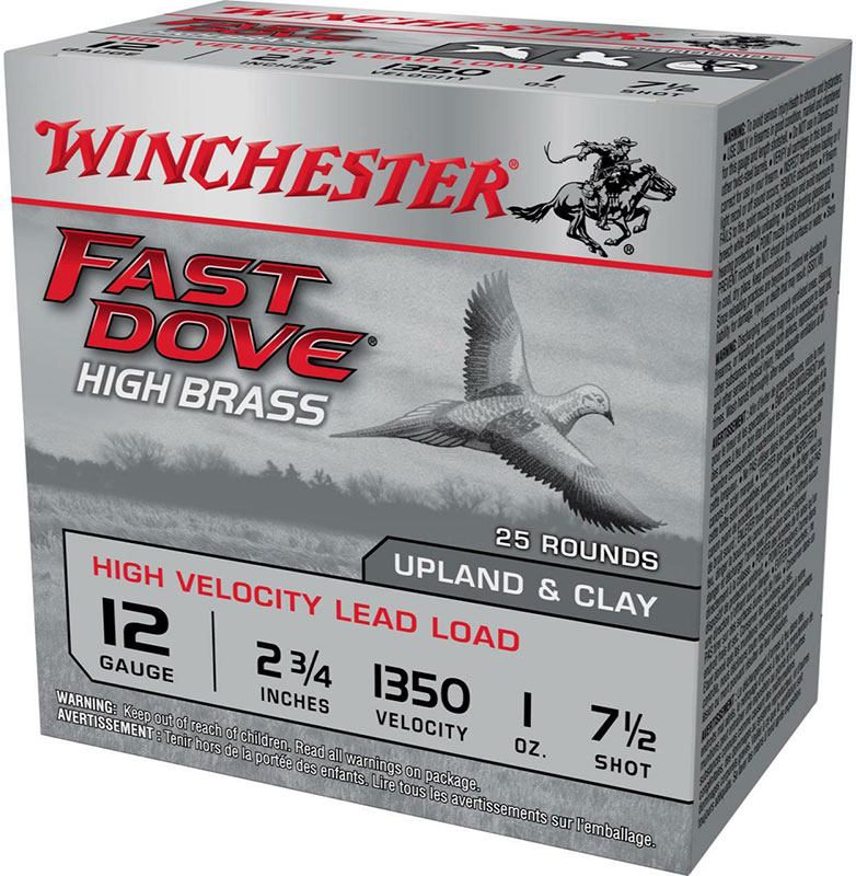COPY OF Winchester Fast Dove Hi-Brass 12 GA Ammo 2-3/4″ 1 oz #7-1/2 Lead Shot Case of 250 Rounds / Shells Bulk WFD127B