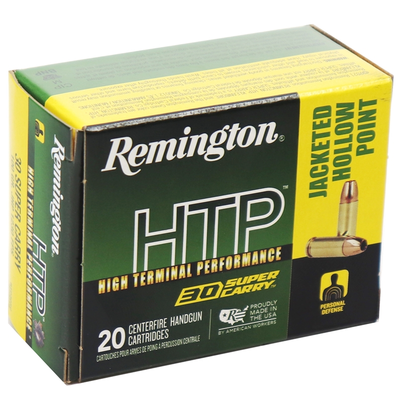 Remington High Terminal Performance 30 Super Carry Ammo 100 grain JHP Case of 200 Rounds Bulk R20019