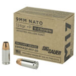 Sig Sauer Elite Performance M17 9mm Luger +P Ammo 124 grain V-Crown JHP Box of 20 Rounds E9MMA2P-M17-20 – Online Only - View 2