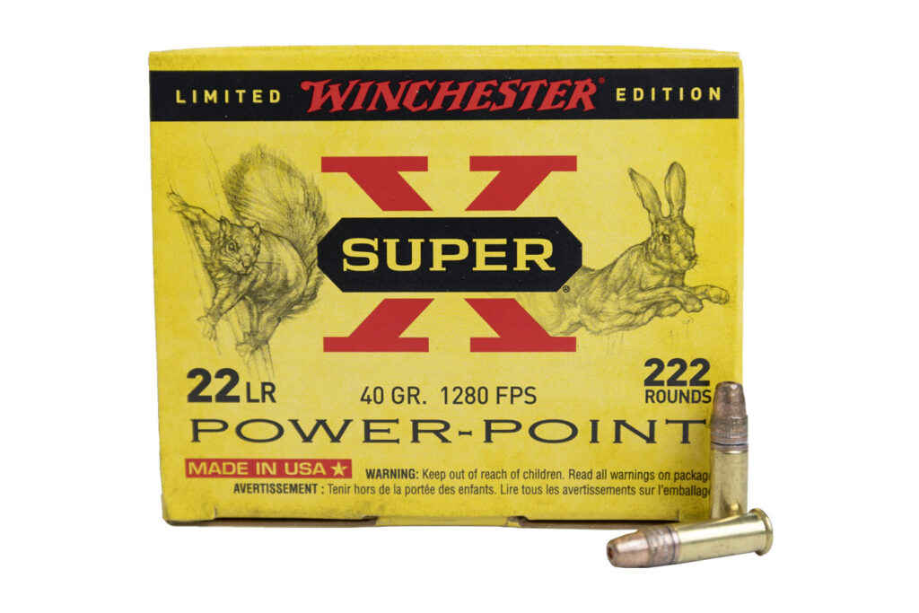 Winchester Super-X 22 LR Ammo 40 grain Power-Point Plated Hollow Point Box of 222 Rounds X22LRPPB – Online Only