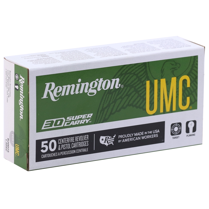 Remington UMC 30 Super Carry Ammo 100 grain FMJ Case of 1000 Rounds Bulk R20015
