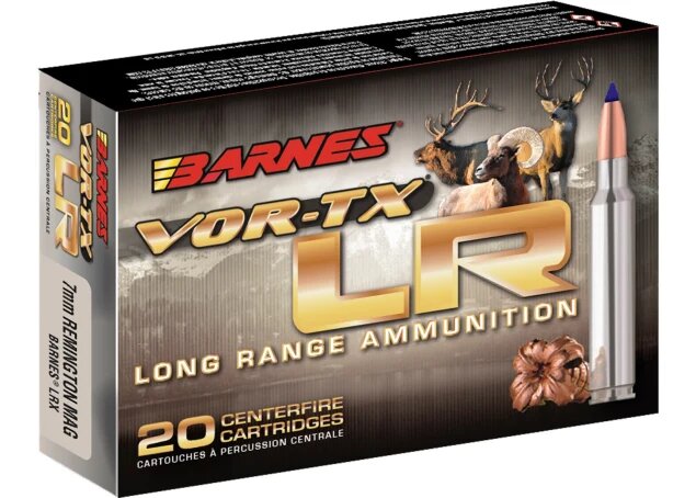Barnes VOR-TX 7mm Rem Ultra Mag (RUM) Ammo 145 grain LRX BT Case of 200 Rounds Bulk 28985