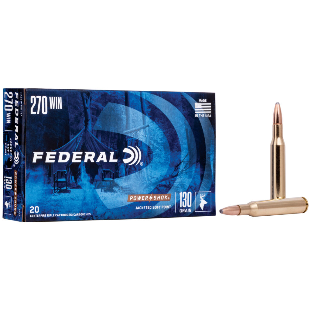 Federal Power-Shok 270 Win Ammo 130 grain Soft Point Case of 200 Rounds 270A