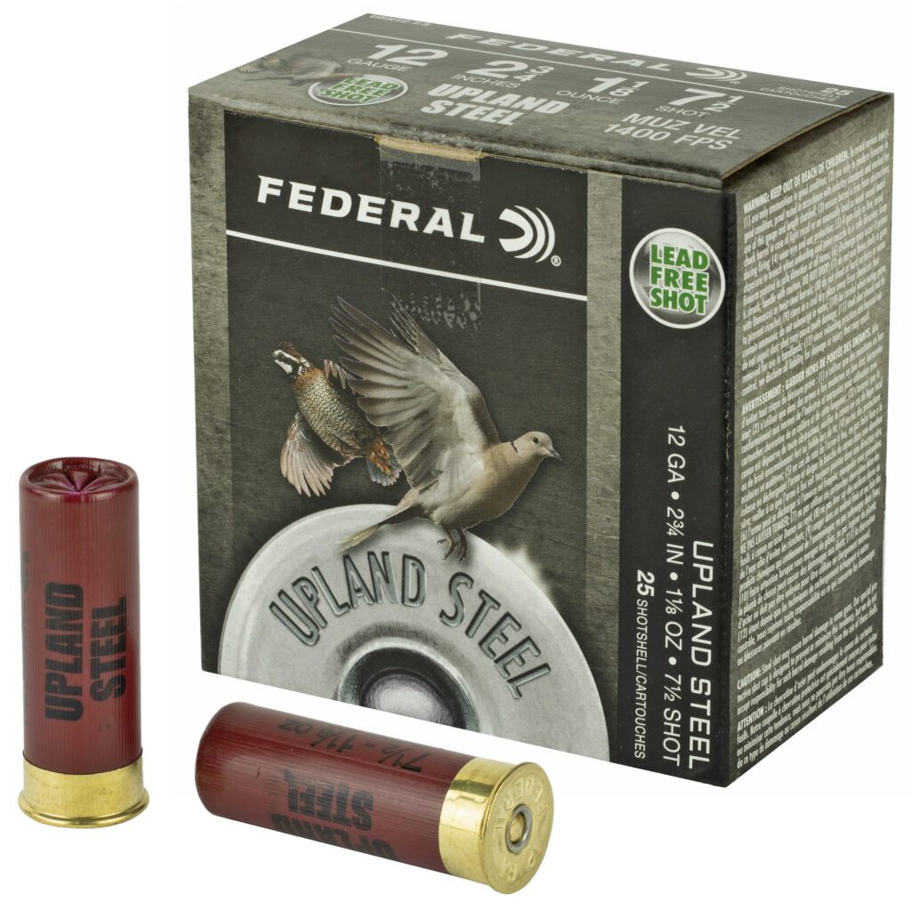 Federal Upland 12 GA Ammo 2-3/4″ 1-1/8 oz #7-1/2 Steel Shot Case of 250 Rounds / Shells Bulk USH1275