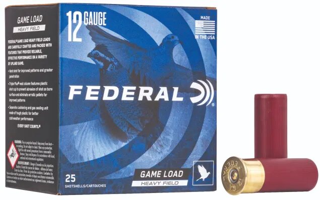 Federal Heavy Field Game Load 12 GA Ammo 2-3/4″ 1-1/8 oz #4 Lead Shot Case of 250 Rounds H1234
