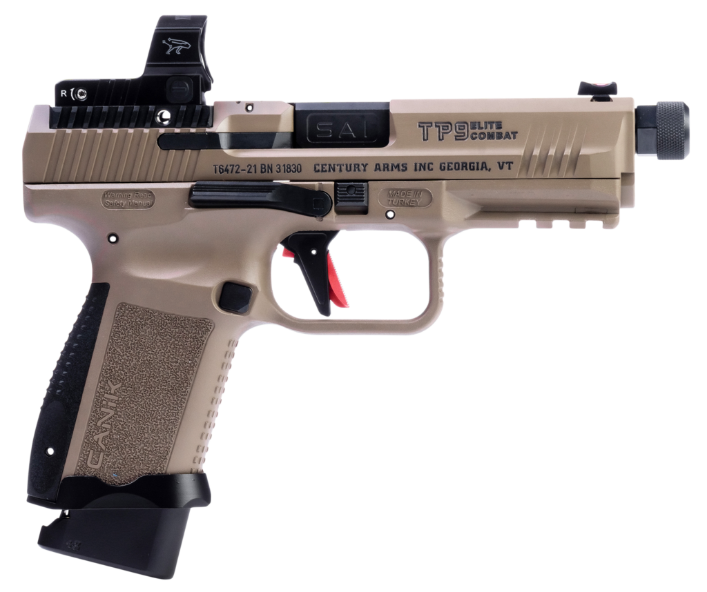 Canik TP9 Elite Combat 9mm FDE Threaded Barrel W/ M02 Red Dot HG7167D-N