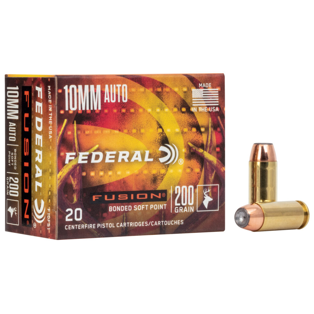 Federal Fusion 10mm Auto Ammo 200 grain Bonded Soft Point Case of 200 Rounds Bulk F10FS1