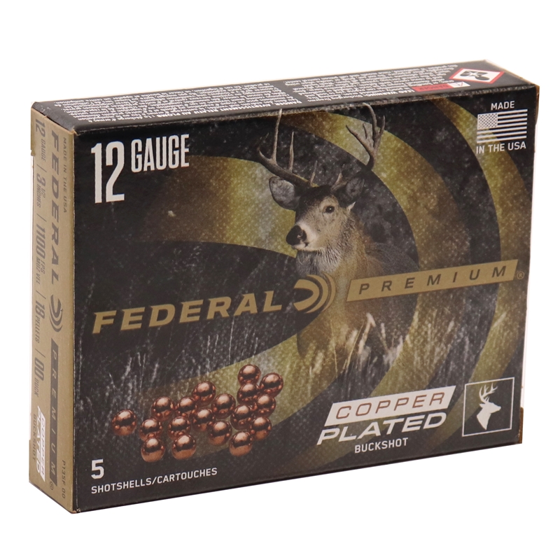 Federal Premium Vital-Shok 12 GA Ammo 3-1/2″ 2-1/4 oz 00 Buck 18 Pellet Box of 50 Rounds P135F00