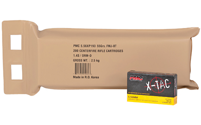 PMC X-Tac 5.56 NATO Ammo 55 grain M193 FMJ Case of 1000 Rounds Bulk 556X-BP (Battle Pack)