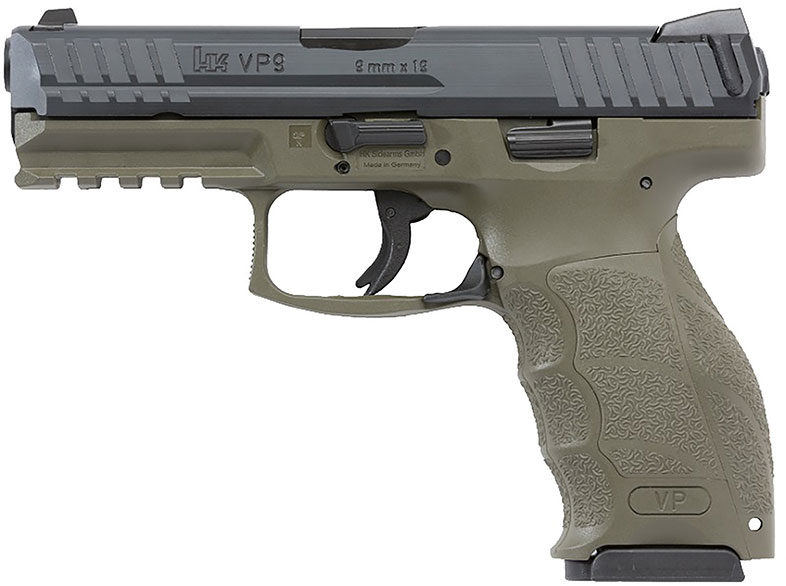 HECKLER & KOCH VP9 STRIKER FIRED 9MM 17RD OD GREEN HANDGUN 4″ BARREL NIGHT SIGHTS