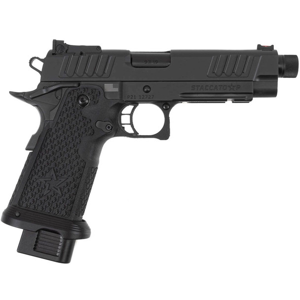 Staccato 2011 P Iron Sight CS Frame 9MM DLC Threaded Barrel G2 Grip 10-0200-000300