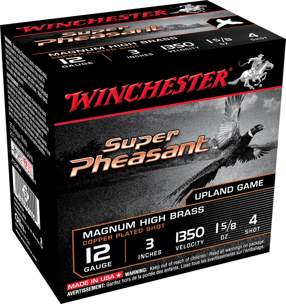 Winchester Super Pheasant Hi-Brass 12 GA Ammo 3″ 1-5/8 oz #4 Copper Plated Shot Case of 250 Rounds / Shells Bulk X123PH4