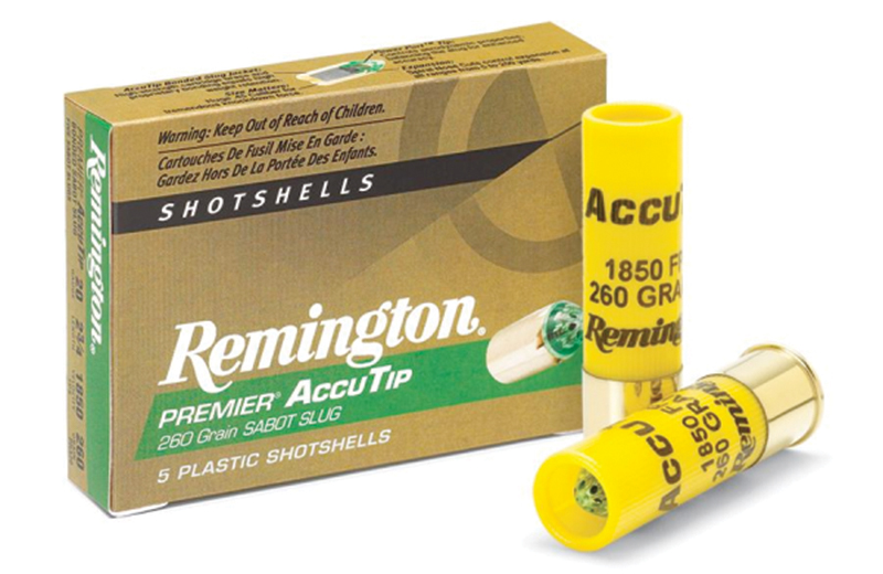 Remington Premier 12 GA Ammo 3″ 385 grain Accutip Sabot Slug Case of 100 Rounds PRA12M