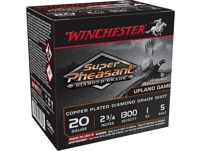 Winchester Super Pheasant Diamond Grade 20 GA Ammo 2-3/4″ 1 oz #5 Plated Shot Case of 250 Rounds / Shells Bulk SPDG205