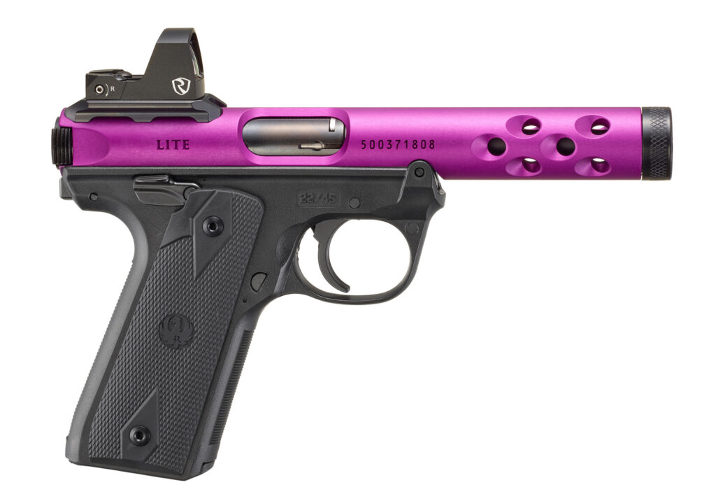 Ruger Mark IV 22/45 Lite 22 LR Purple W/ Riton Red Dot Threaded Barrel 43947