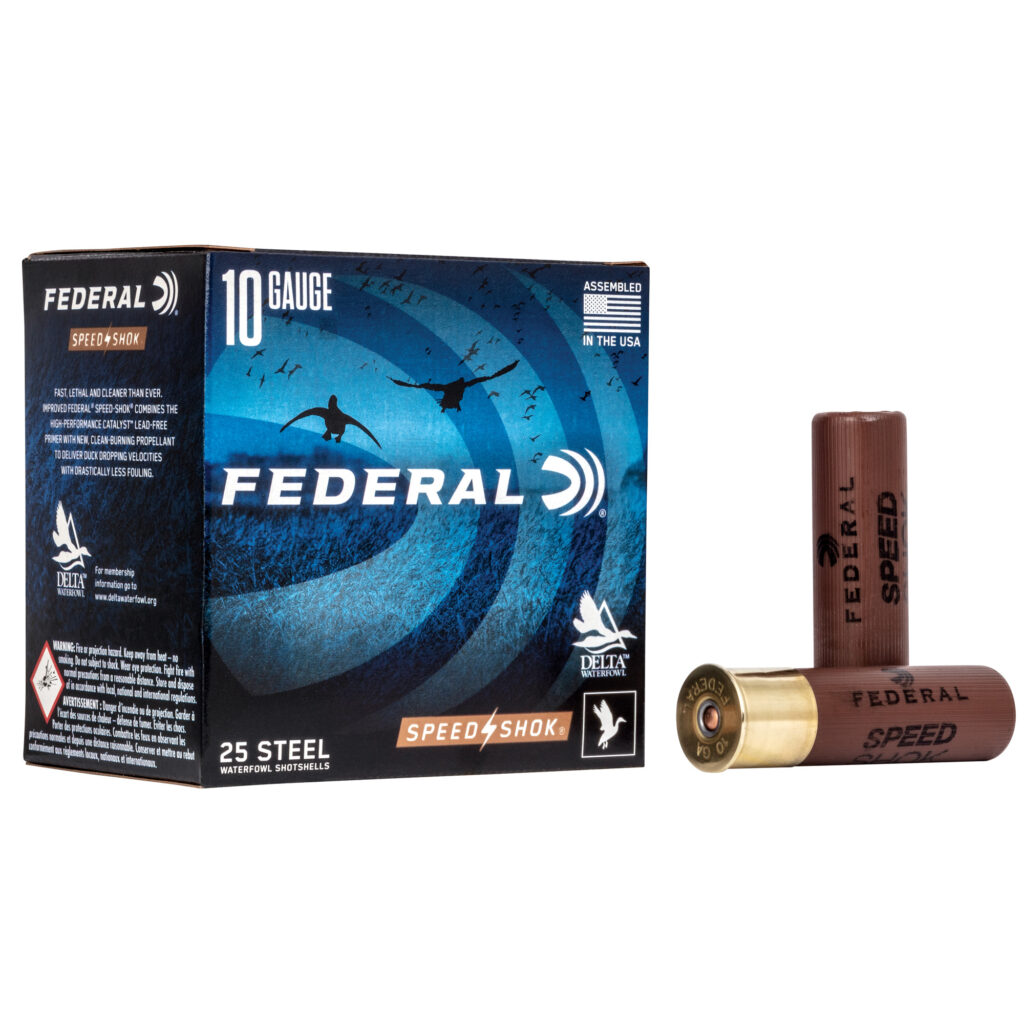 Federal Speed-Shok 10 GA Ammo 3-1/2″ 1-1/2 oz Steel BB Shot Box of 25 Rounds WF107-BB