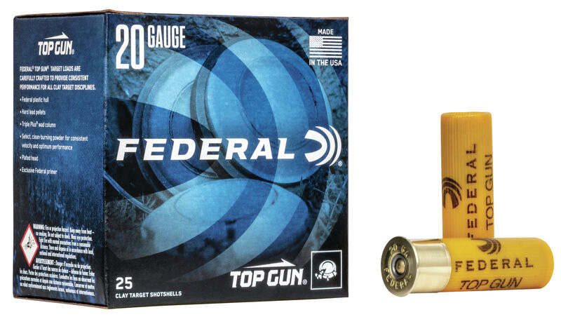 Federal Top Gun 20 GA Ammo 2-3/4″ 7/8 oz #9 Lead Shot 1210 FPS Case of 250 Rounds TG209
