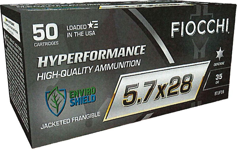 Fiocchi Hyperformance 5.7×28 Ammo 35 grain Jacketed Frangible Box of 50 Rounds 57JF35