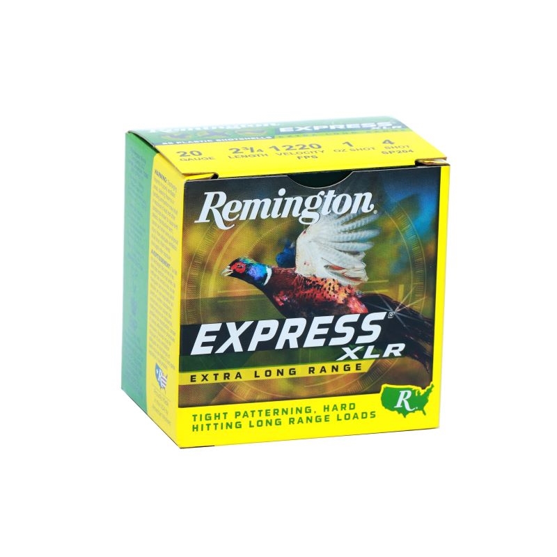 Remington Express Long Range 20 GA Ammo 2-3/4″ 1 oz #4 Lead Shot 1220 FPS Case of 250 Rounds SP204